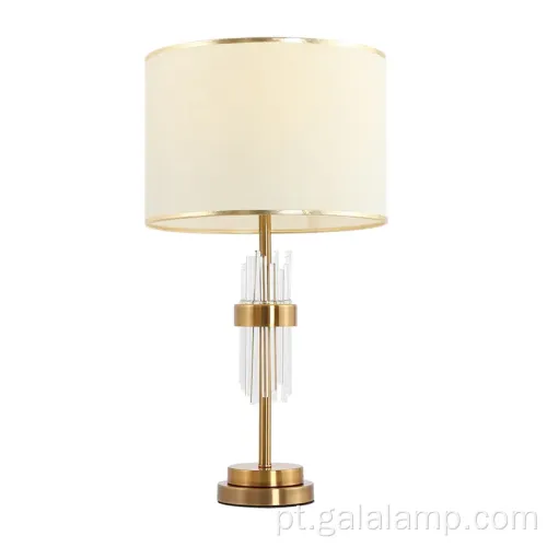 Lâmpada de mesa de cabeceira de aço de cristal contemporânea